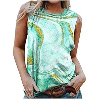 TUNUSKAT Tank Tops Women 2023 Summer Trendy Casual Floral Print Sleeveless T Shirts Loose Fit O-Neck Cozy Dressy Tank Top