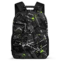 Abstract Shabby Texture Geometric Element Laptop Backpack Lightweight 16 Inch Travel Backpack Shoulder Bag Daypack for Men Women