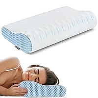 Neck Pillow Cervical Memory Foam Pillows for Pain Relief Sleeping, Ergonomic Pillow for Neck and Shoulder Pain, Contour Orthopedic Bed Pillow for Side Back Stomach Sleeper