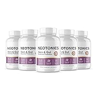 5 Pack Neotonics Skin and Gut Essential, Neotonics Skin & Gut, Neotonics Advanced Formula Skin Gut, Neotonics Review Neo Tonics Skin and Gut Health Supplement Pills, Neotronics (300 Caps)