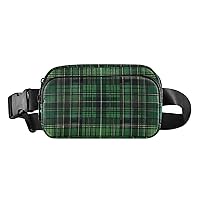 Cross Body Fanny Pack Green-black-tartan Fashion Waist Packs Unisex Belt Bag