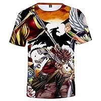 Anime Fairy Tail 3D Printed T-Shirt Short Sleeve Shirts Cosplay Pullover Top Tees
