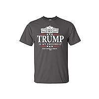 Political Trump is My President Keep America Great Adult Short Sleeve T-Shirt-Charcoal-6XL