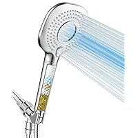 Filtered Shower Head with Handheld, High Pressure with Filter For Hard Water, Upgraded KDF Filter Water Softener Showerhead with Hose & Adjustable Bracket, Detachable Shower Head - KOSNEW
