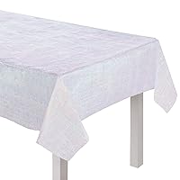 Dazzler Rectangular White Opalescent Disposable Tablecover - 54