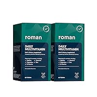 ROMAN Daily Multivitamin for Men | Supports Physical Activity, Brain + Heart Health, and Immune System with 23 Key Nutrients Including Calcium, Magnesium, and Zinc | 60-Day Supply (120 Tablets)