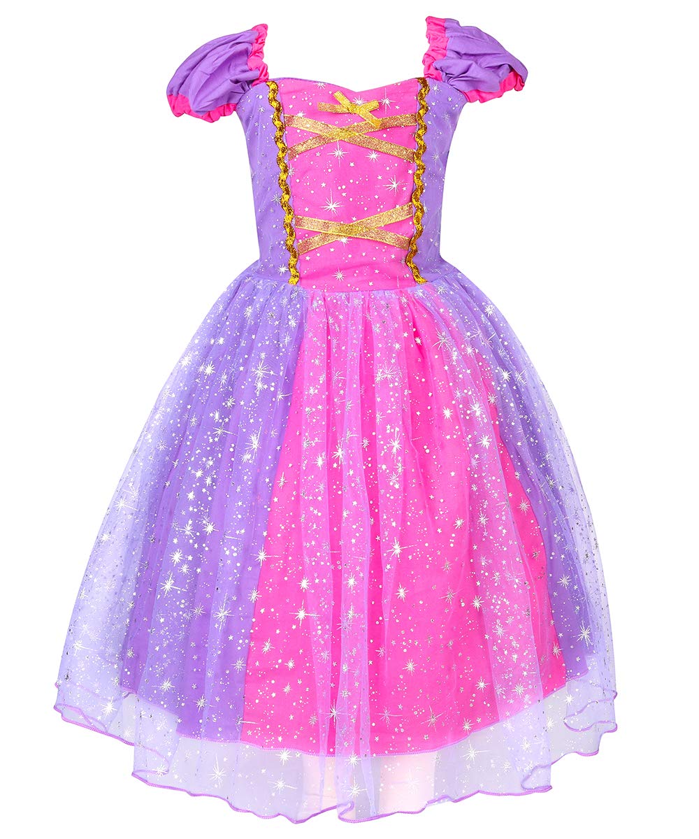 Suyye Princess Dress Costume for Little Girl Baby Shining Birthday Dress