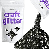 Hemway Craft Glitter 100g / 3.5oz Glitter Flakes for Arts Crafts Tumblers Resin Epoxy Scrapbook Glass Schools Paper Halloween Decorations - Super Chunky (1/8