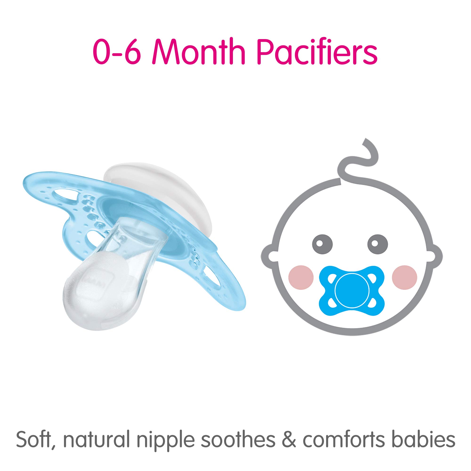 MAM Original Matte Baby Pacifier, Nipple Shape Helps Promote Healthy Oral Development, Sterilizer Case, Boy, 0-6 (Pack of 2)