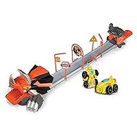 NKOK Supreme Machines: Attack Launch Track - Triceratops - Rocket Bot #42022, 17 Piece Set, Yellow Transforming 2-in-1 Car & Robot, Easy Assembly, for Ages 3+
