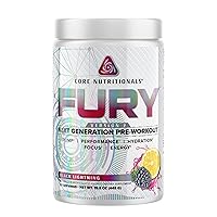 Fury V2: Pre-Workout Powder to Maximize Performance in The Gym W/Zum-XR® Caffeine, L-CItruline, and Alpha GPC (40 Scoops) (Black Lightning)