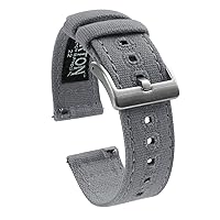 BARTON Canvas Quick Release Watch Band Straps - Choose Color & Width - 18mm, 19mm, 20mm, 21mm, 22mm, 23mm, or 24mm