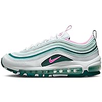 Nike Air Max 97 Big Kids’ Shoes (921522-118, White/Geode Teal/Jade Ice/Pink Spell) Size 4