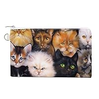 Cute Cats Women's Canvas Coin Purse Change Pouch Zip Wallet Bag