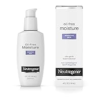 Oil Free Moisture Daily Hydrating Facial Moisturizer & Neck Cream with Glycerin - Fast Absorbing Ultra Gentle Lightweight Face Lotion & Sensitive Skin Face Moisturizer, 4 fl. oz