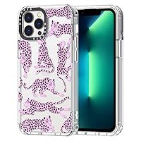 MOSNOVO for iPhone 13 Pro Max Case, [Buffertech 6.6 ft Drop Impact] [Anti Peel Off] Clear Shockproof TPU Protective Bumper Phone Cases Cover with Pink Leopard Design for iPhone 13 Pro Max