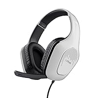 GXT 415PS Zirox Lightweight Gaming Headset for Playstation 5 Consoles with 50mm Drivers, 3.5 mm Jack, 1.2m Cable, Foldaway Microphone, Over-Ear PS5 Wired Headphones - White