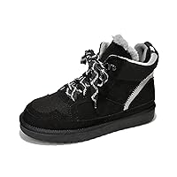 Cape Robbin Presents Robbin Girl Melika Mini Chunky Winter Boots for Women - Warm Snow Boots with Memory Foam Insole - Fur Lined Ladies Boots - Lace Up Sneakers outdoor booties
