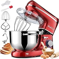 Stand Food Mixer, 6.5 Qt 660W, 6-Speed Tilt-Head , Kitchen Electric Mixer with Stainless Steel Bowl,Dough Hook,Whisk, Beater, Egg white separator (6.5-QT, Red)