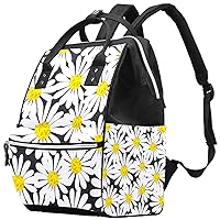Diaper Bag Daisy Backpack Waterproof Care Bag Multifunctional Nappy Changing Bag For Men Women 10.6x7.8x14in