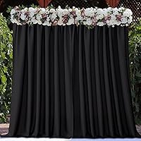 Joydeco Black Backdrop Curtain for Parties, Wrinkle Free Black Backdrop Drapes for Party Home Party, Curtains Backdrop 5ft x 8ft 2 Panels with Rod Pockets