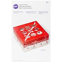 Wilton 3 Count Valentine's Day Doodles Square Treat Boxes, Assorted