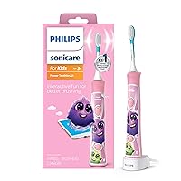for Kids 3+ Bluetooth Connected Rechargeable Electric Power Toothbrush, Interactive for Better Brushing, Pink, HX6351/41