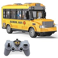 1/30 RC School Bus, 2.4G Remote Control School Car 4 Channel City Classic Bus Toy Electronic Vehicles Opening Door for Toddlers with Lights, Gifts for Kids Boys Girls Age 3 4 5 6 7 8