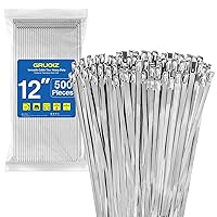 500Pack Stainless Steel Cable Zip Ties 12 inch 304 Metal Cable Ties with 270lbs Tensile Strength Heavy Duty Zip Ties for Farms Pipes Roofs Workshop Outdoor Fence Use