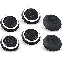 Performance Joystick Analog Stick Thumb Grips Set of 6 Compatible with PS5, PS4, Xbox Series X/S Xbox One, Switch Pro Controller Black & White