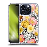 Head Case Designs Officially Licensed Micklyn Le Feuvre Collage of Flowers and Pattern Florals 2 Soft Gel Case Compatible with Apple iPhone 15 Pro and Compatible with MagSafe Accessories