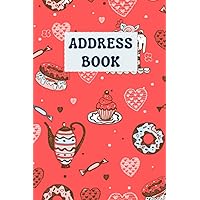 Address Book: Pretty Cake Organizer Logbook and Notes with Alphabetical Tabs; Record Phone Number, Address, Social Media, Home, Work, Birthday and Important Notes