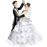 Sotiff Wedding Cake Toppers Bride and Groom Dancing Figurines Cake Topper Wedding Cake Decorations for Wedding and Engagement Party Fun Wedding Couple Figurines Gifts (Dancing Together)