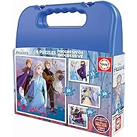 Educa 18114 Disney Progressive Puzzles Frozen II Case 12+16+20+25, Unique, One Size