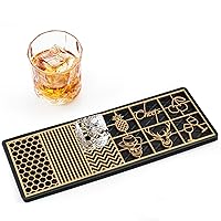 Clear Ice Cube Stamp Tray - Belifair Cocktails Custom Ice Cube Stamp - Craft Modern Ice Molds for Whiskey in 5 Seconds - Bartender Accessories for Clear Ice Cocktails, Whiskey, Bourbon - Patterns