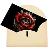 Eye in Red Roses Greeting Card Beautiful Designed Romantic Cards All Occasion Cards with Envelopes for Women Men