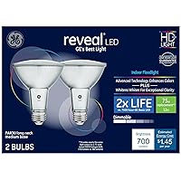 GE Reveal 2-Pack 75 W Equivalent Dimmable Flood Color-Enhancing Par30 Longneck LED Light Fixture Light Bulbs