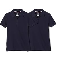 Girls' Short Sleeve Stretch Pique Polo-2 Pack