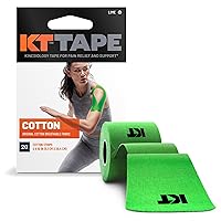 KT Tape, Original Cotton, Elastic Kinesiology Athletic Tape, 20 Count, 10” Precut Strips