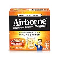 Airborne, Immune Support Supplement Effervescent Tablets, Zesty Orange, 30 Count