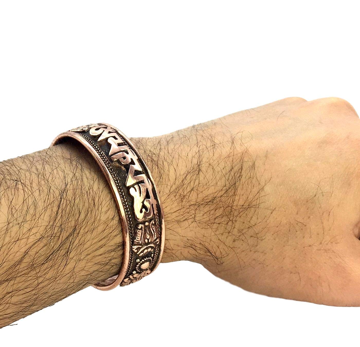 100% Pure Copper Tibetan Healing Bracelet. Unisex, Hand Made High Gauge Copper (Mantra)