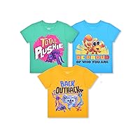 Girls’ 3 Pack T-Shirt for Toddler and Little Kids – Blue/Yellow/Aqua