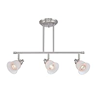 LS-18723 Island Pendant with Frost Glass Shades, Steel Finish