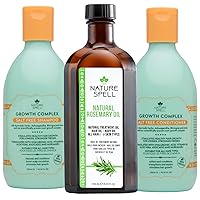 Nature Spell Rosemary Oil for Hair Growth with Growth Complex Shampoo and Conditioner Set, Haircare Set for Hair Growth & Hydration, 5.07 Fl Oz & 10.14 Fl Oz