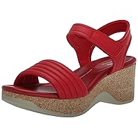 Clarks Women's Chelseah Gem Wedge Sandal, Red Leather, 7.5 Wide