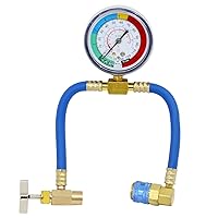 HSEAMALL Auto R134a Air Conditioning Refrigerant Manifold Gauge Set AC Diagnostic Tools with 1.5m Charging Hoses for Car Air Conditioning Systems 