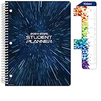 Global Datebooks Dated Middle School or High School Student Planner for Academic Year 2024-2025 Includes Ruler/Bookmark and Planning Stickers (Block Style - 8.5