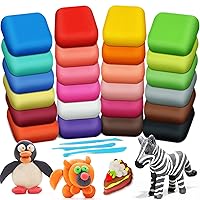 RUBFAC Air Dry Clay for Kids, 50 Colors Modeling Clay Kit with 3