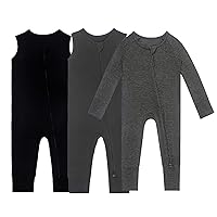 Unisex Baby Footless Pajamas Rayon of Bamboo Soft Sleep 'N Play PJs,2-Way Zipper Closure 3-6 Months