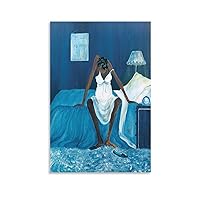 jwjkdsld Annie Lee Modern Canvas Art Blue Monday Melancholic Woman Wall Prints Canvas Wall Art Prints for Wall Decor Room Decor Bedroom Decor Gifts Posters 24x36inch(60x90cm) Unframe-style